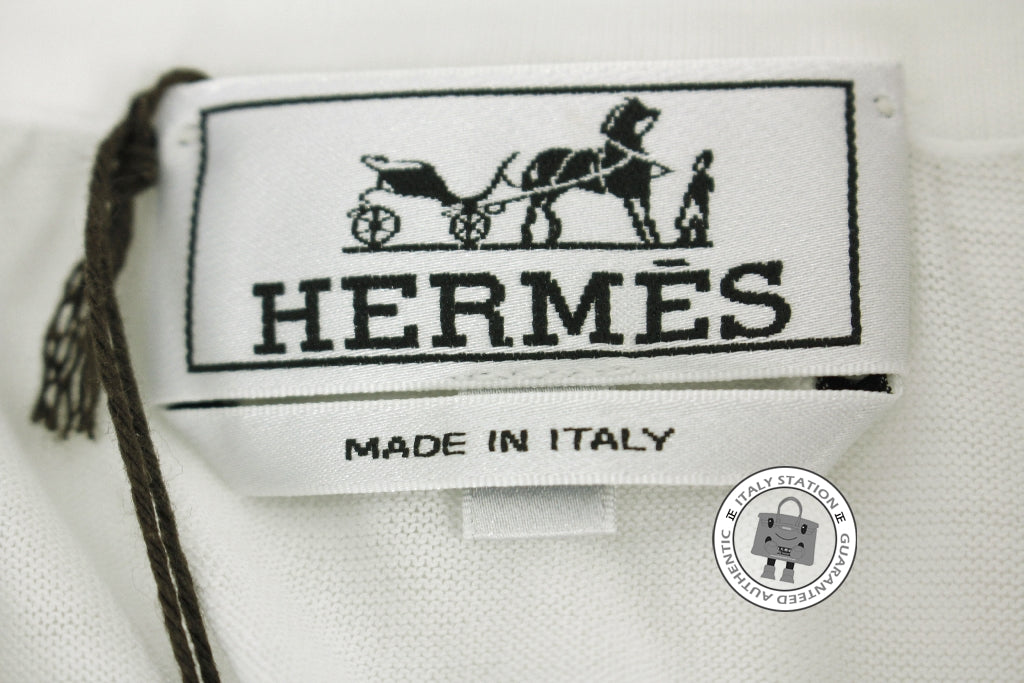 HERMES Hermes 437370HA Polo Manches Courtes Emeraude / 47 Cotton M Pol | Italystation.com - Shop Now at italystation.com