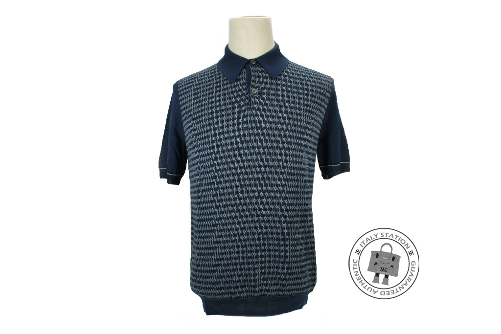 HERMES Hermes 437370HA Polo Manches Courtes Ocean / 07 Cotton L Polo S | Italystation.com - Shop Now at italystation.com
