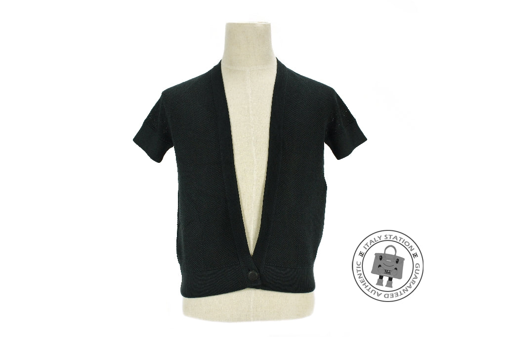 HERMES Hermes 422712D4 Maille Cotton Silk Cardigan Manches Courtes Ble | Italystation.com - Shop Now at italystation.com