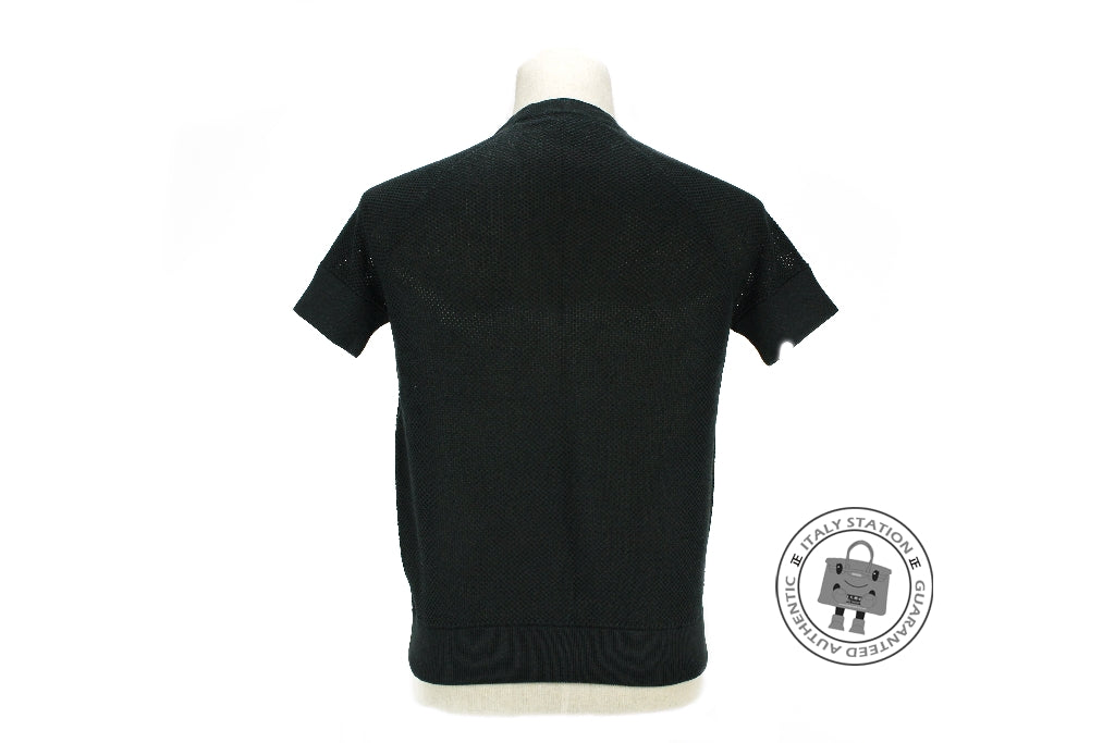 HERMES Hermes 422712D4 Maille Cotton Silk Cardigan Manches Courtes Ble | Italystation.com - Shop Now at italystation.com