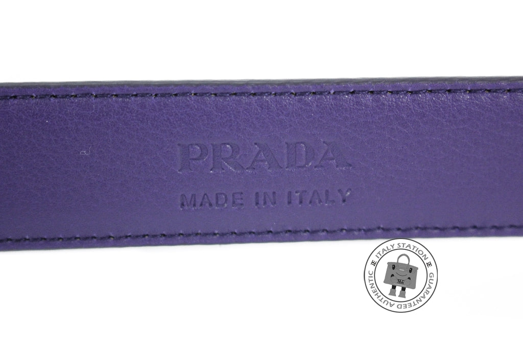PRADA Prada 1C5718 053  Saffiano Cinture Fibbia Oro 2.5 CM Viola / F00 | Italystation.com - Shop Now at italystation.com