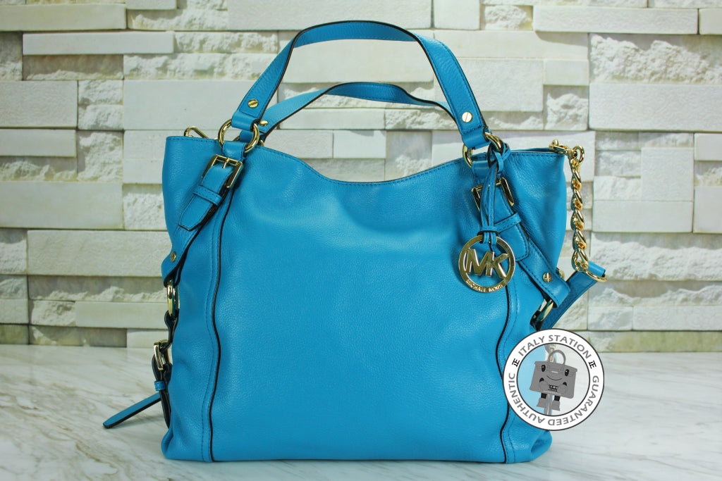MICHAEL KORS Michael Kors 35F3GTRE3L Tristan Summer Blue Calfskin Larg | Italystation.com - Shop Now at italystation.com