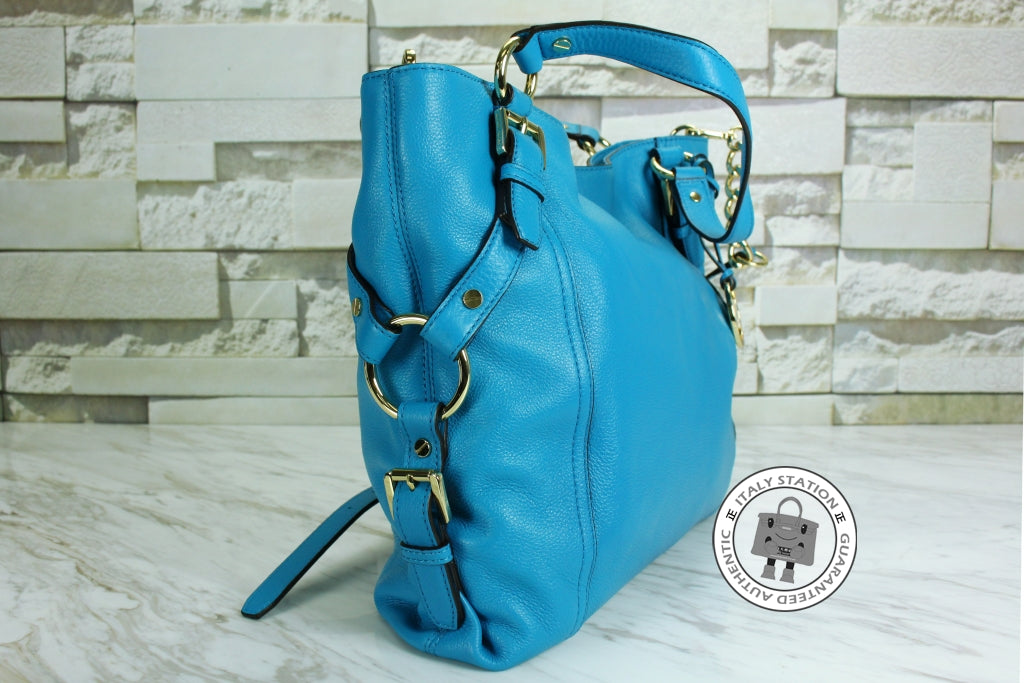 MICHAEL KORS Michael Kors 35F3GTRE3L Tristan Summer Blue Calfskin Larg | Italystation.com - Shop Now at italystation.com