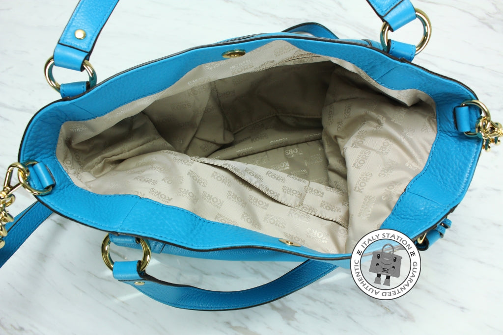 MICHAEL KORS Michael Kors 35F3GTRE3L Tristan Summer Blue Calfskin Larg | Italystation.com - Shop Now at italystation.com