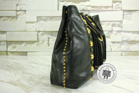 Gucci 207301 Black Leather Tote Bag Ghw