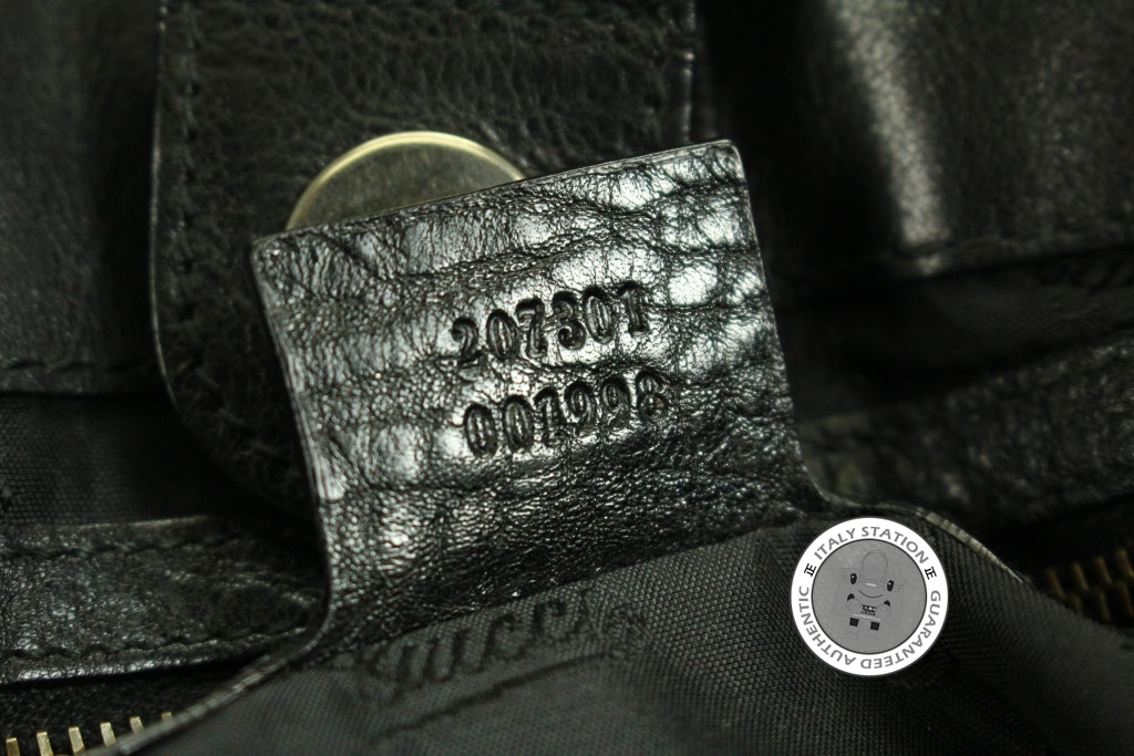 GUCCI Gucci 207301 Black Leather Tote Bag Ghw | Italystation.com - Shop Now at italystation.com