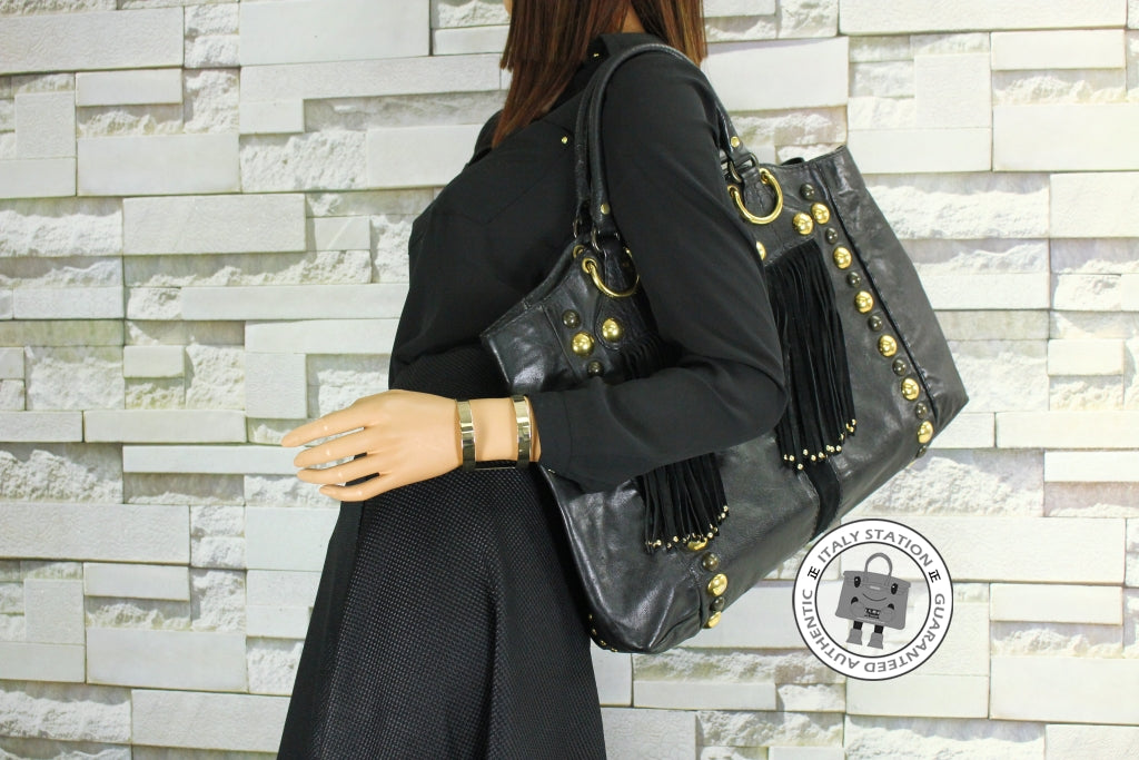 GUCCI Gucci 207301 Black Leather Tote Bag Ghw | Italystation.com - Shop Now at italystation.com