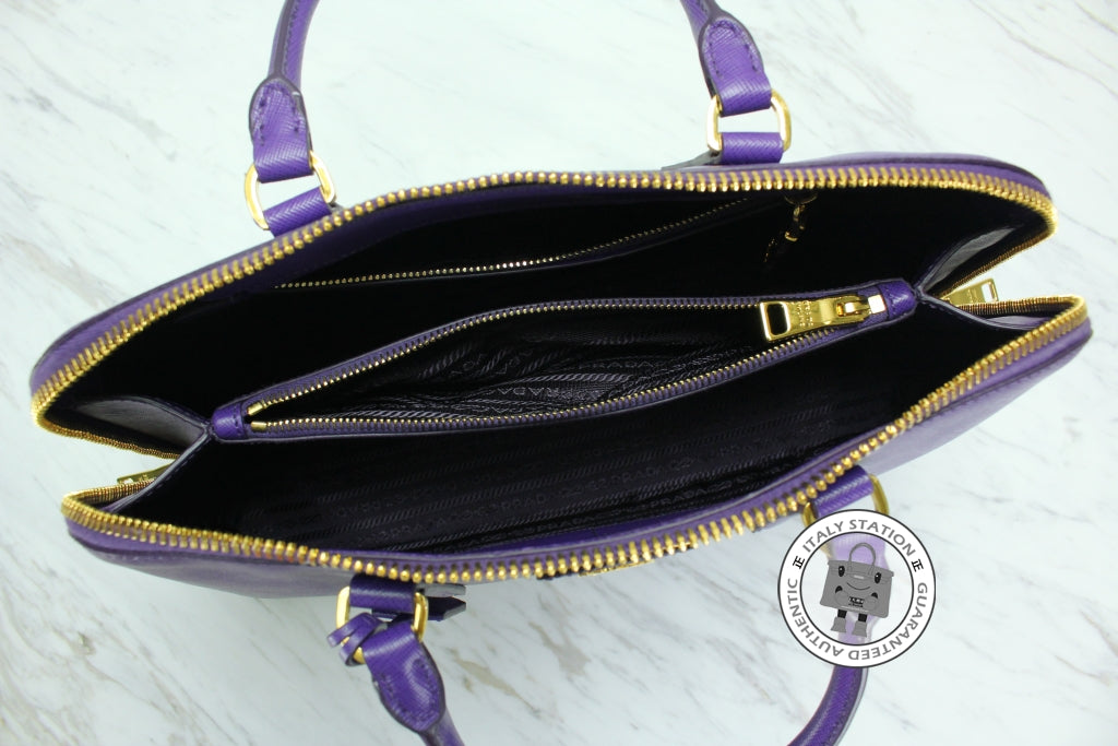PRADA Prada BL0812 Nzv  Saffiano TO Handle Bag Viola / F0030  Calfskin | Italystation.com - Shop Now at italystation.com