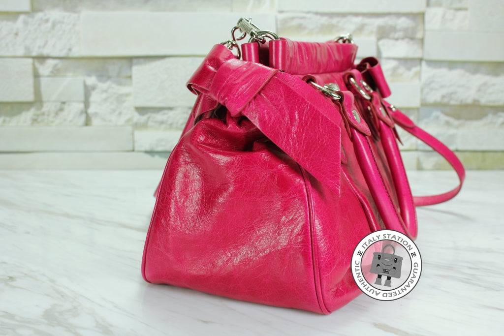 MIU MIU Miu Miu RNN955 X72 Vitello Lux  Bauletto Aperto F0029 / Fuxia  | Italystation.com - Shop Now at italystation.com