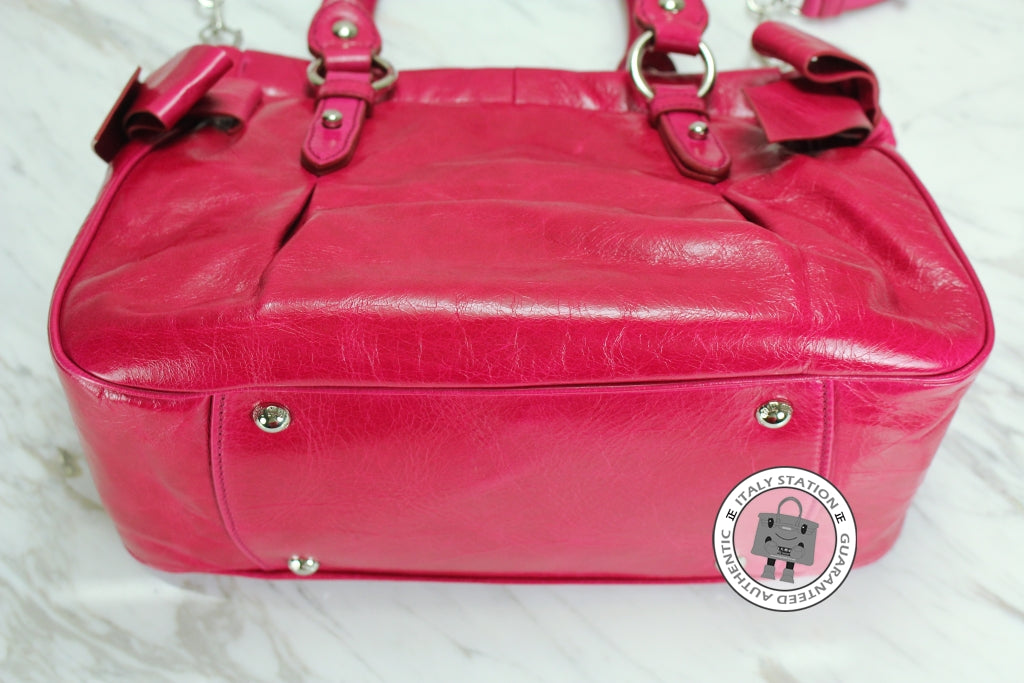 MIU MIU Miu Miu RNN955 X72 Vitello Lux  Bauletto Aperto F0029 / Fuxia  | Italystation.com - Shop Now at italystation.com