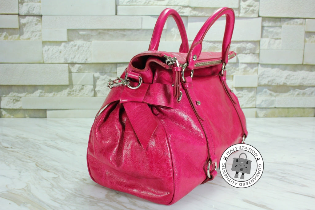 MIU MIU Miu Miu RT0365 X72 Vitello Lux  Bauletto Fuxia / F0029  Calfsk | Italystation.com - Shop Now at italystation.com
