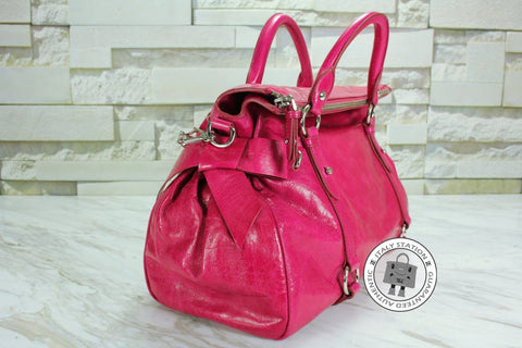 Miu Miu RT0365 X72 Vitello Lux  Bauletto Fuxia / F0029  Calfskin Shoulder Bags Shw
