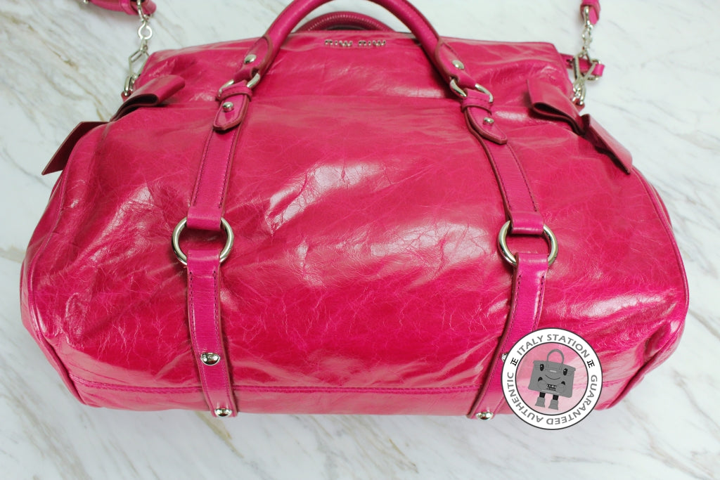 MIU MIU Miu Miu RT0365 X72 Vitello Lux  Bauletto Fuxia / F0029  Calfsk | Italystation.com - Shop Now at italystation.com