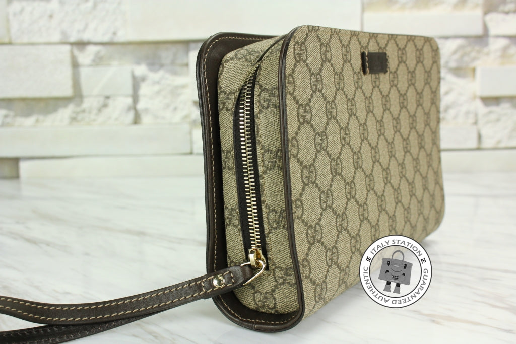 GUCCI Gucci 201755 Kgdhg Brown / 9643 Guccissima Clutch Ghw | Italystation.com - Shop Now at italystation.com