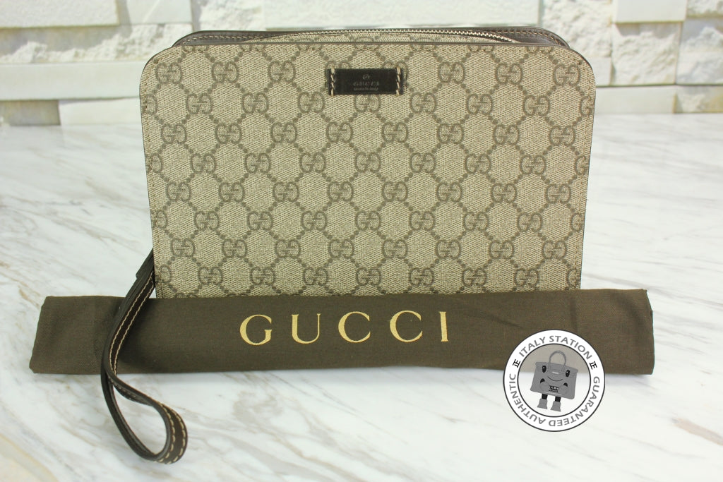 GUCCI Gucci 201755 Kgdhg Brown / 9643 Guccissima Clutch Ghw | Italystation.com - Shop Now at italystation.com