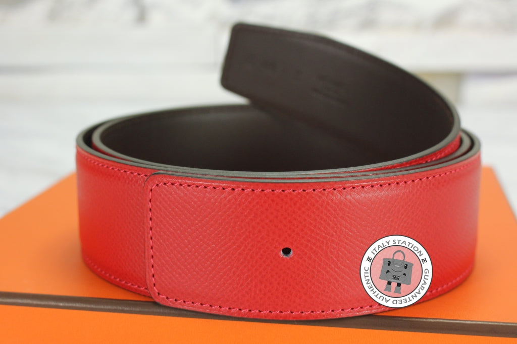 HERMES Hermes Reversible  42 MM Rouge Casaque+chocolate Epsom 95 Belts | Italystation.com - Shop Now at italystation.com