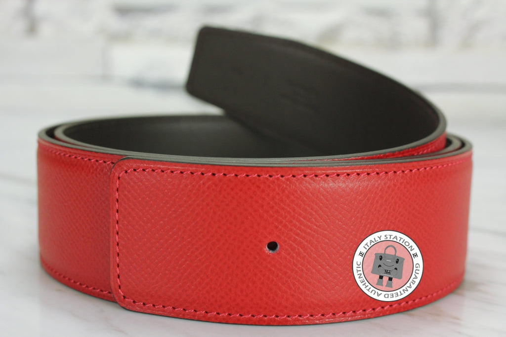HERMES Hermes Reversible  42 MM Rouge Casaque+chocolate Epsom 95 Belts | Italystation.com - Shop Now at italystation.com