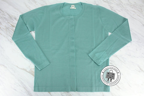 HERMES Hermes 002701D3 Short Long Sleeved Vert D Eau Clair / L0 Cashme | Italystation.com - Shop Now at italystation.com