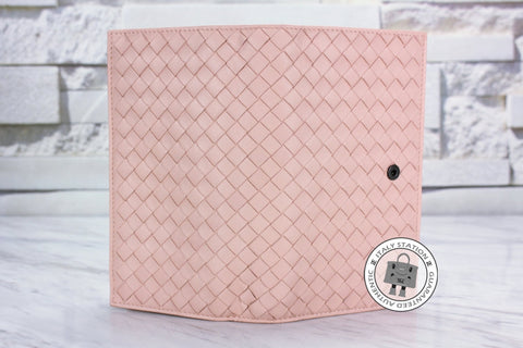 Bottega Veneta 114074 V001N Intrecciato Nappa Intrecciato Woven Leather Flamingo / 6813  Leather Long Wallet