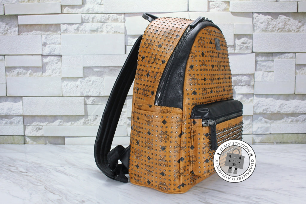 MCM Mcm Mmk 5SVE95  Stark Special  Cognac / CO001  Pvc Backpacks Ghw | Italystation.com - Shop Now at italystation.com