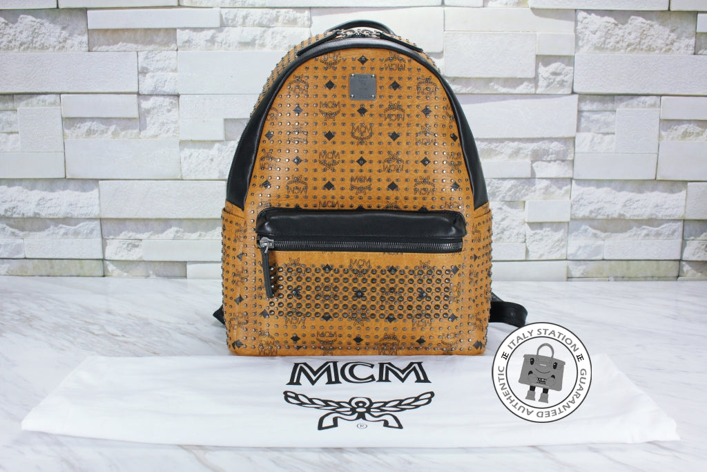 MCM Mcm Mmk 5SVE95  Stark Special  Cognac / CO001  Pvc Backpacks Ghw | Italystation.com - Shop Now at italystation.com