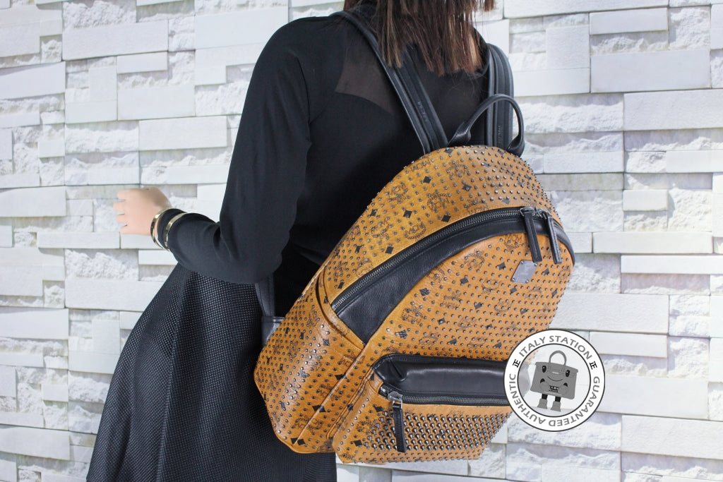 MCM Mcm Mmk 5SVE95  Stark Special  Cognac / CO001  Pvc Backpacks Ghw | Italystation.com - Shop Now at italystation.com