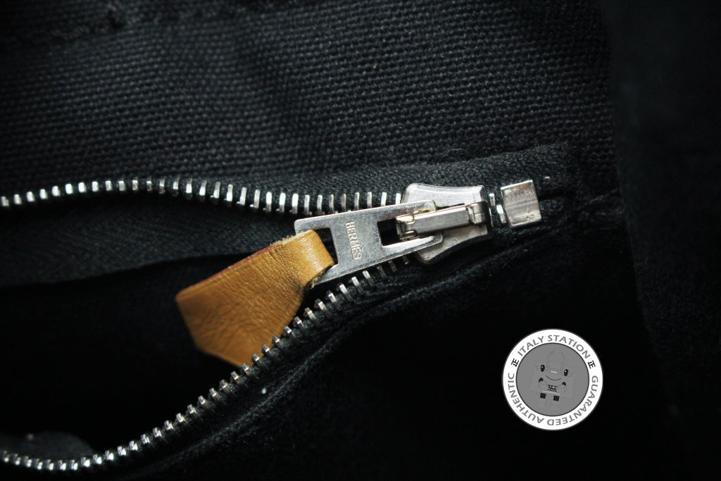 HERMES Hermes Herline Black Canvas Small Tote Bag Phw | Italystation.com - Shop Now at italystation.com