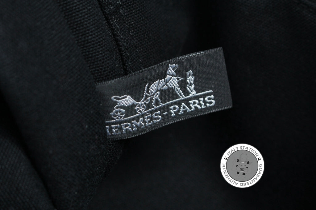HERMES Hermes Herline Black Canvas Small Tote Bag Phw | Italystation.com - Shop Now at italystation.com