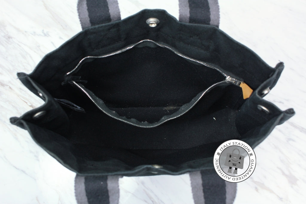 HERMES Hermes Herline Black Canvas Small Tote Bag Phw | Italystation.com - Shop Now at italystation.com