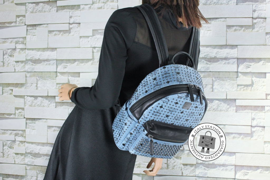 MCM Mcm Mmk 5SVE96 Stark Special Denim / LE001  Pvc Small Backpacks Sh | Italystation.com - Shop Now at italystation.com