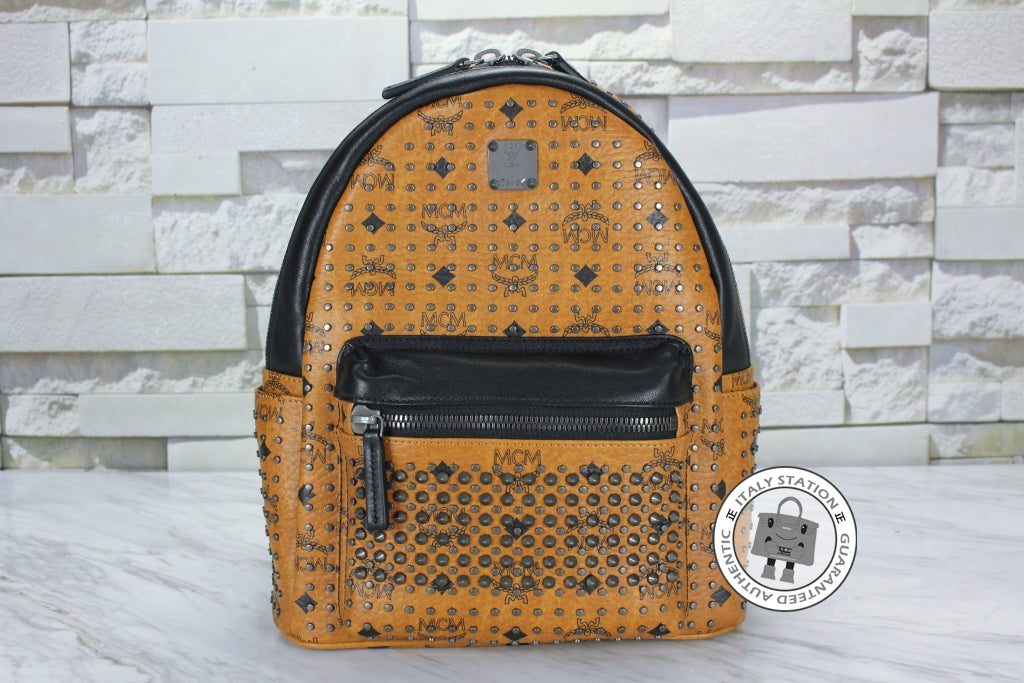 MCM Mcm Mmk 5SVE96 Stark Special CO001 / Cognac Pvc Small Backpacks Sh | Italystation.com - Shop Now at italystation.com