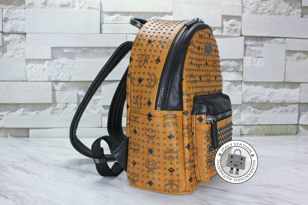 MCM Mcm Mmk 5SVE96 Stark Special CO001 / Cognac Pvc Small Backpacks Sh | Italystation.com - Shop Now at italystation.com