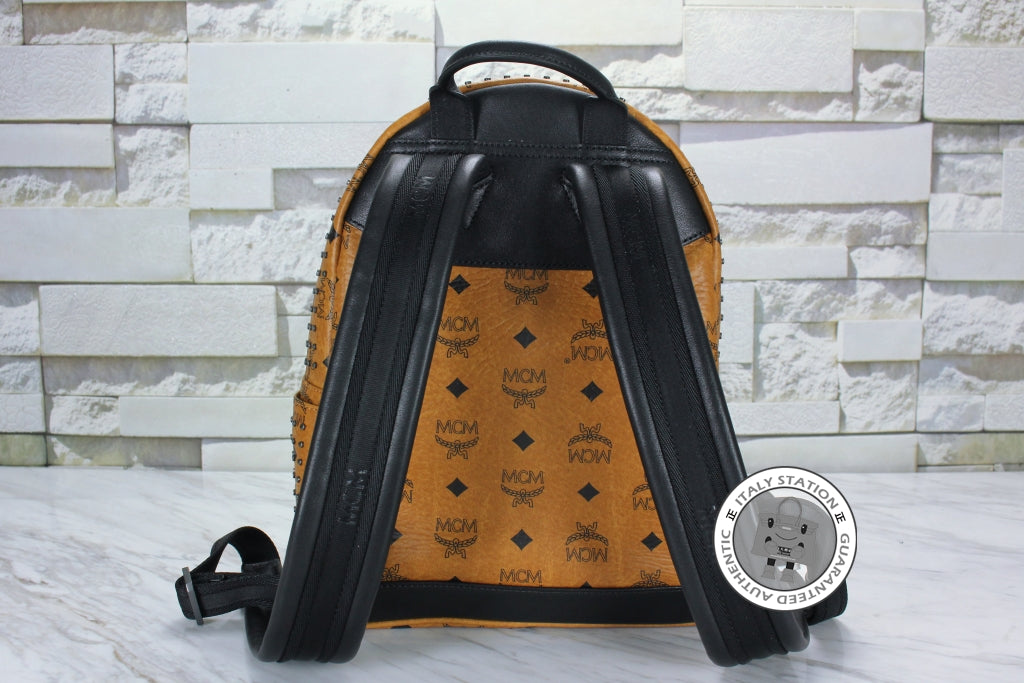 MCM Mcm Mmk 5SVE96 Stark Special CO001 / Cognac Pvc Small Backpacks Sh | Italystation.com - Shop Now at italystation.com