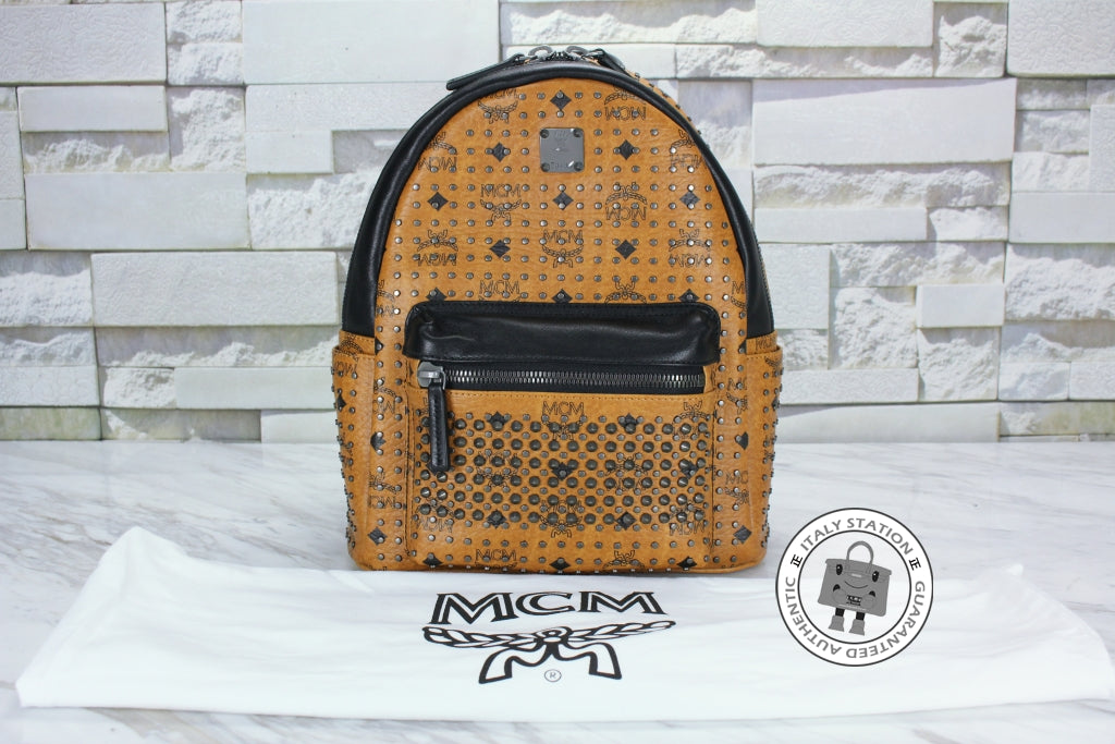 MCM Mcm Mmk 5SVE96 Stark Special CO001 / Cognac Pvc Small Backpacks Sh | Italystation.com - Shop Now at italystation.com