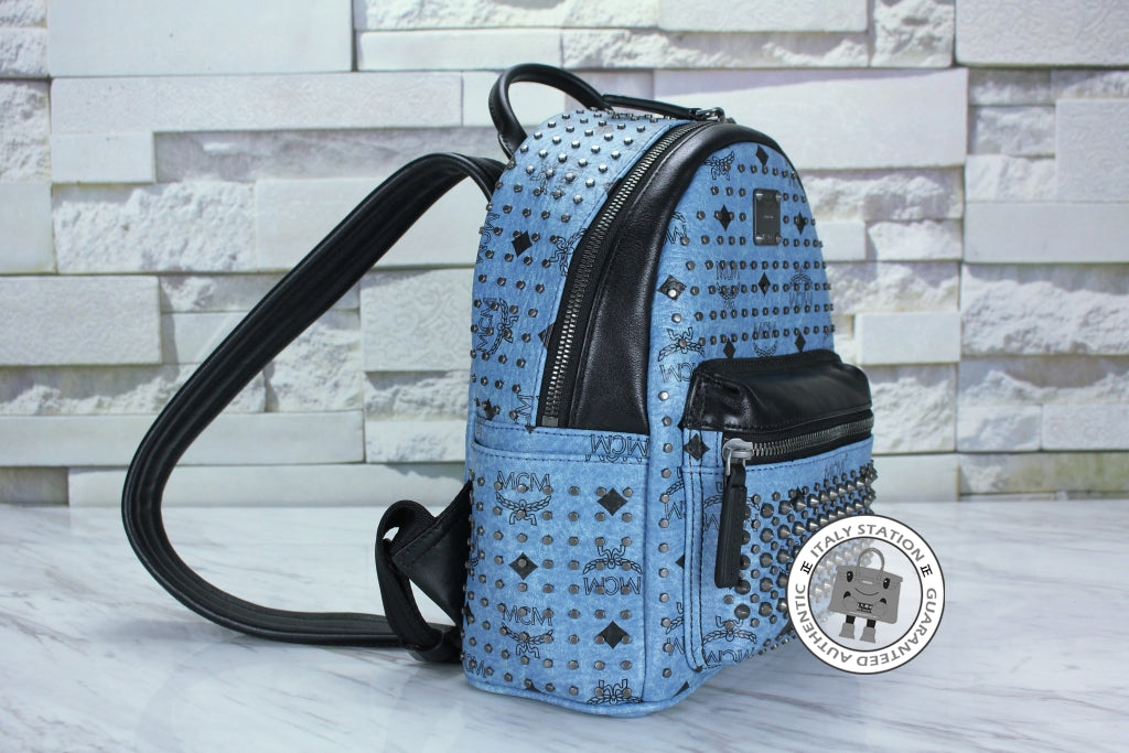MCM Mcm Mmk 5SVE97 Stark Special Denim / LE001  Pvc Mini Backpacks Shw | Italystation.com - Shop Now at italystation.com