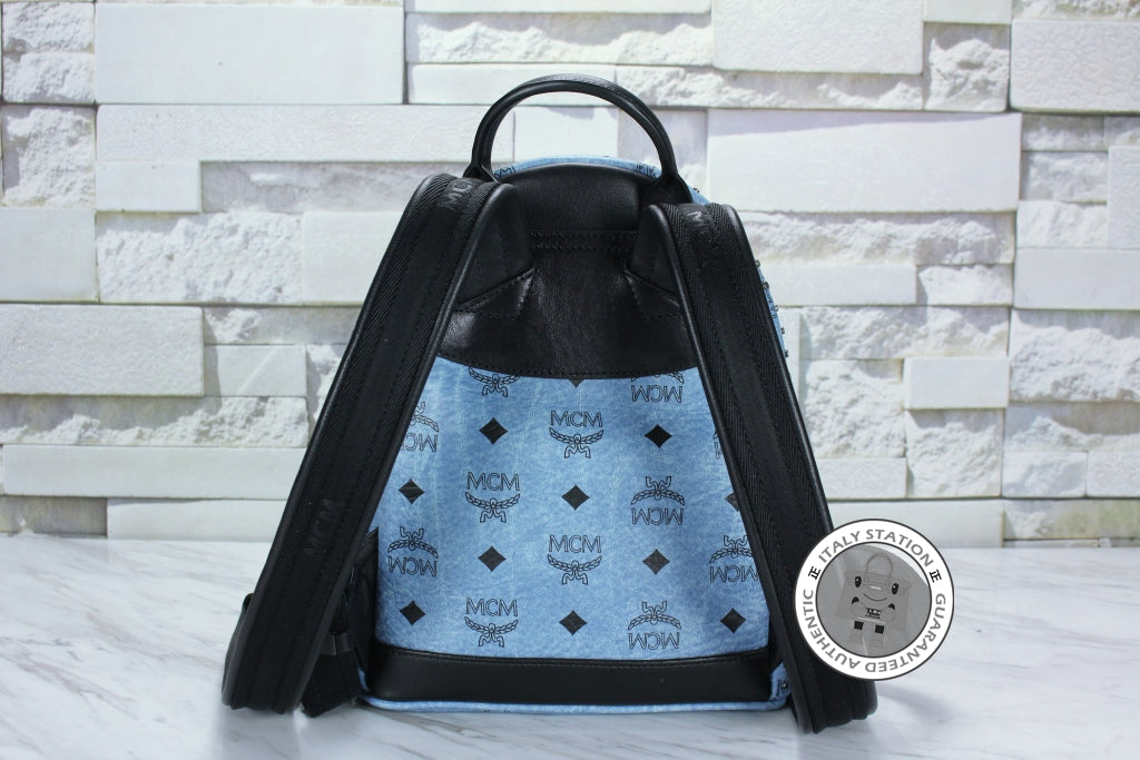 MCM Mcm Mmk 5SVE97 Stark Special Denim / LE001  Pvc Mini Backpacks Shw | Italystation.com - Shop Now at italystation.com