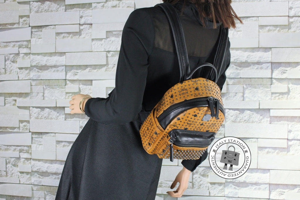 MCM Mcm Mmk 5SVE97 Stark Special Cognac / CO001  Pvc Mini Backpacks Sh | Italystation.com - Shop Now at italystation.com
