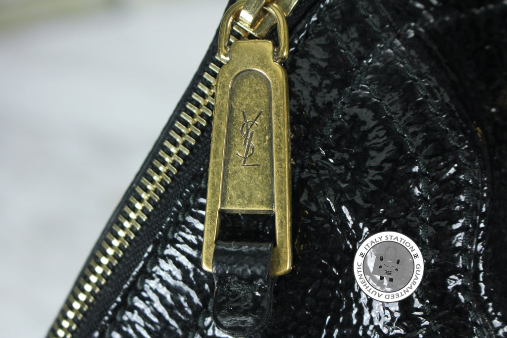 SAINT LAURENT Saint Laurent 202649 Downtown Buffalo Black Patent Shoul | Italystation.com - Shop Now at italystation.com