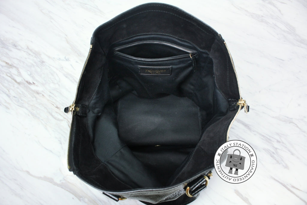 SAINT LAURENT Saint Laurent 202649 Downtown Buffalo Black Patent Shoul | Italystation.com - Shop Now at italystation.com