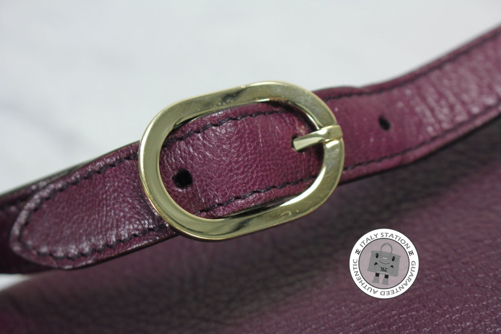 GUCCI Gucci 131034 Interlocking G Buckle Purple Leather Shoulder Bags  | Italystation.com - Shop Now at italystation.com