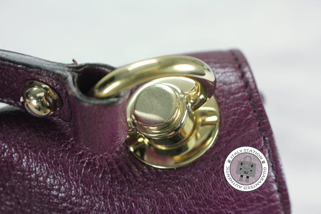 GUCCI Gucci 131034 Interlocking G Buckle Purple Leather Shoulder Bags  | Italystation.com - Shop Now at italystation.com