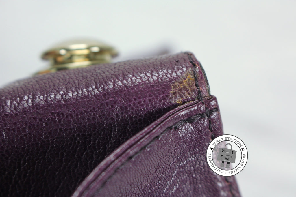 GUCCI Gucci 131034 Interlocking G Buckle Purple Leather Shoulder Bags  | Italystation.com - Shop Now at italystation.com