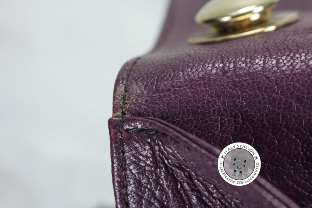 GUCCI Gucci 131034 Interlocking G Buckle Purple Leather Shoulder Bags  | Italystation.com - Shop Now at italystation.com