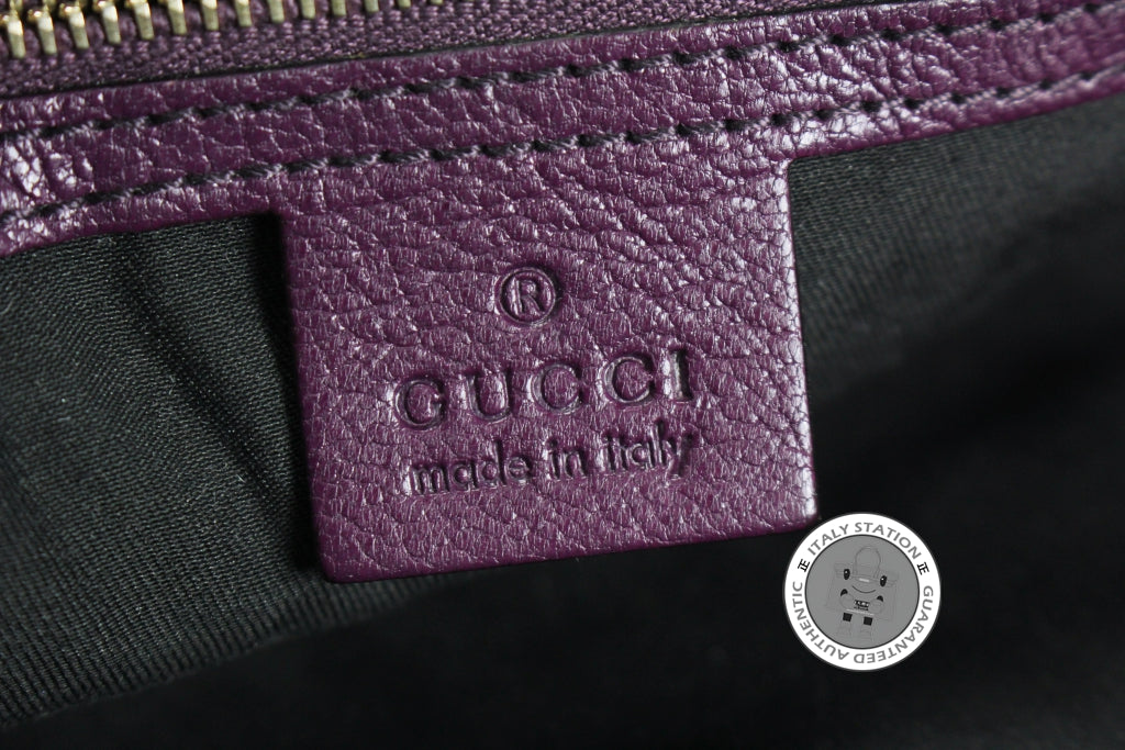 GUCCI Gucci 131034 Interlocking G Buckle Purple Leather Shoulder Bags  | Italystation.com - Shop Now at italystation.com