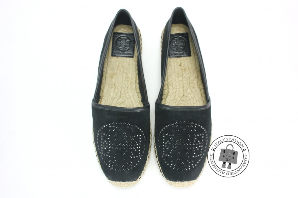 TORY BURCH Tory Burch 22158551 Kirby Suede Mini Studs Black 7.5 Shoes | Italystation.com - Shop Now at italystation.com