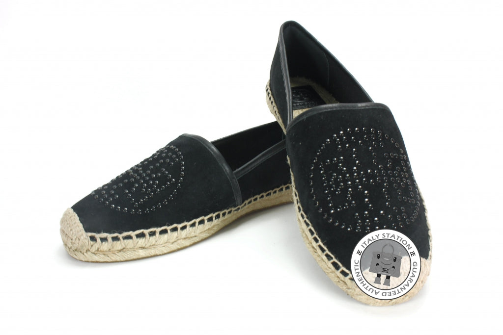 TORY BURCH Tory Burch 22158551 Kirby Suede Mini Studs Black 7.5 Shoes | Italystation.com - Shop Now at italystation.com