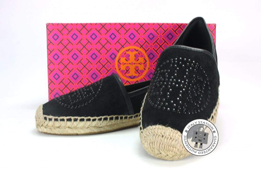 TORY BURCH Tory Burch 22158551 Kirby Suede Mini Studs Black 7.5 Shoes | Italystation.com - Shop Now at italystation.com