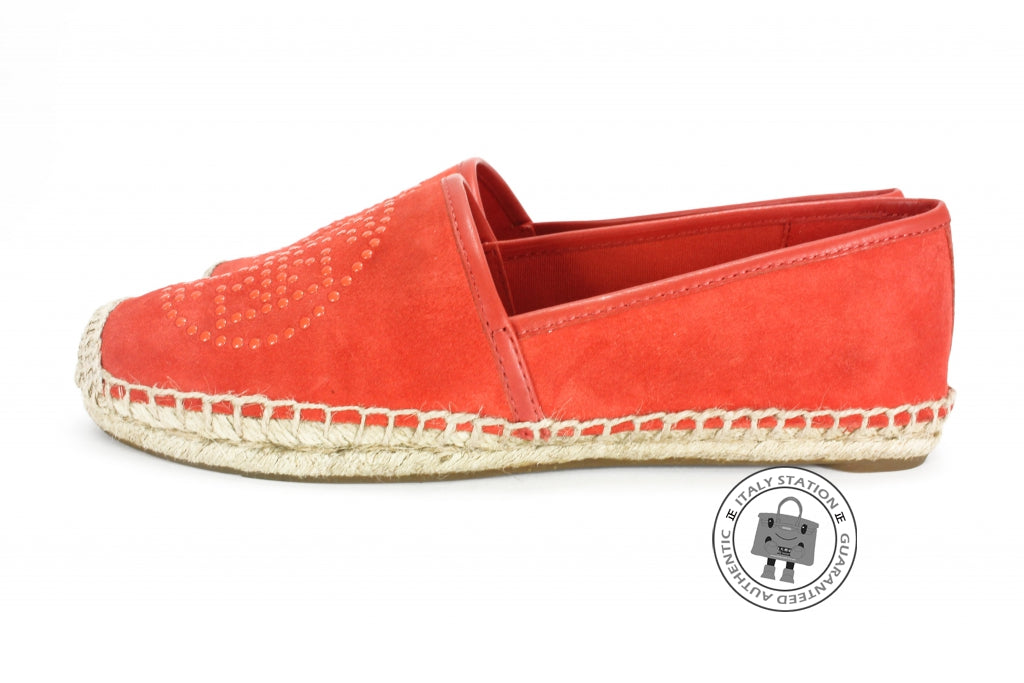 TORY BURCH Tory Burch 22158551 Kirby Suede Mini Studs Orange 7.5 Shoes | Italystation.com - Shop Now at italystation.com