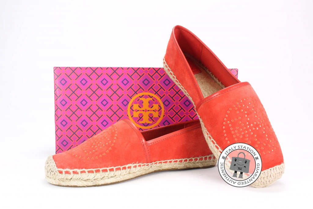 TORY BURCH Tory Burch 22158551 Kirby Suede Mini Studs Orange 7.5 Shoes | Italystation.com - Shop Now at italystation.com