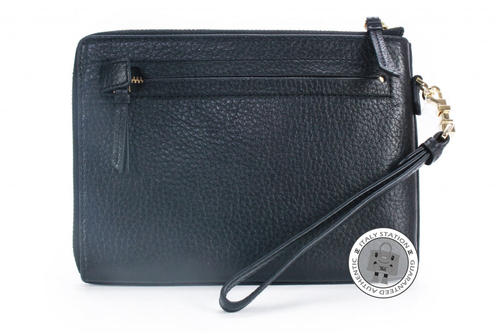 TORY BURCH Tory Burch 22159116 Brody Large Wristlet Black Calfskin Pou | Italystation.com - Shop Now at italystation.com
